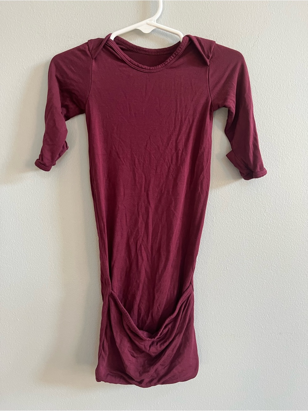 Little Sleepies Classic Burgundy Infant Gown Bamboo Size Newborn Gender Neutral